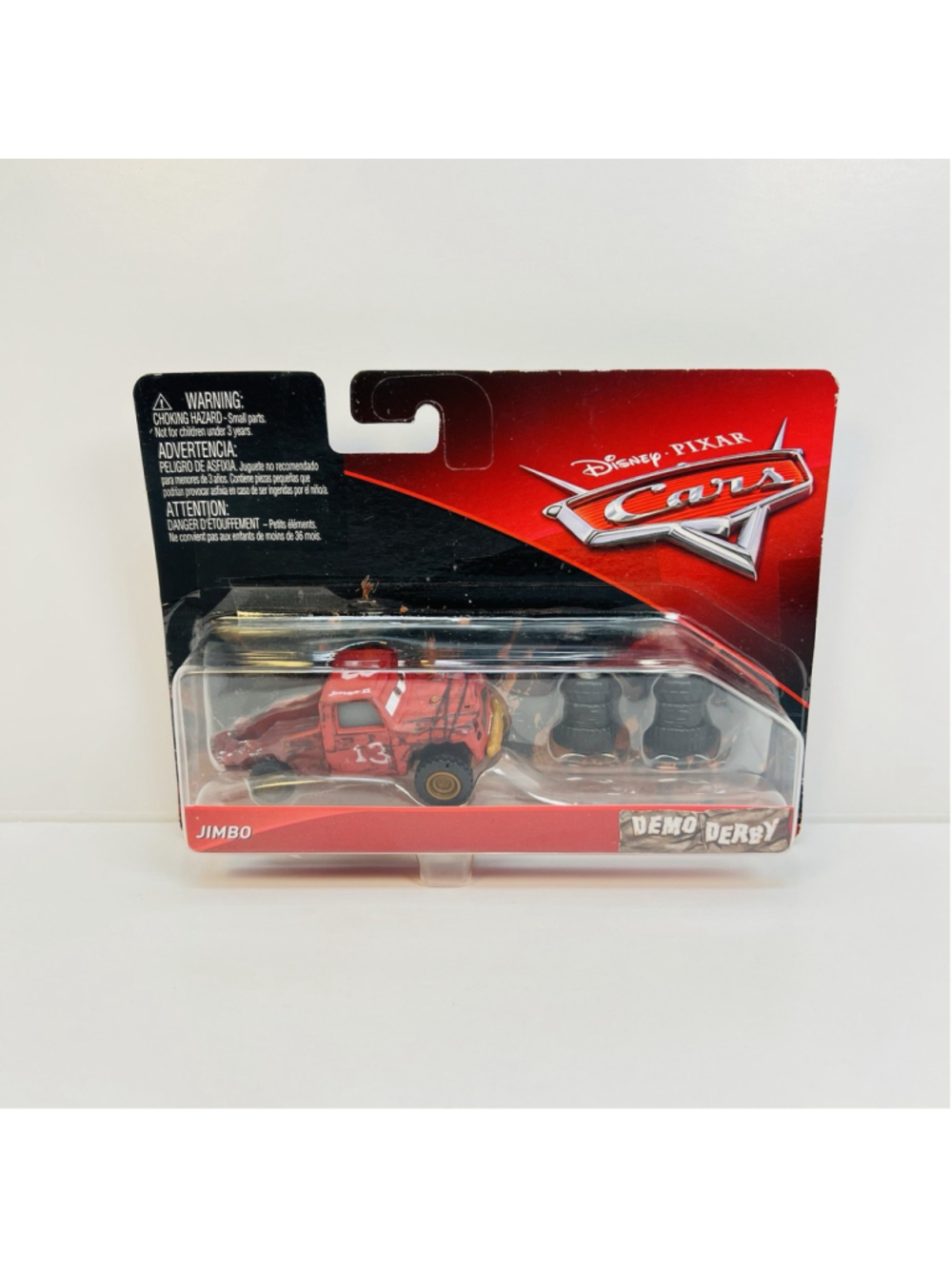 Disney Pixar Cars Jimbo #13 Demo Derby Synthetic Rubber Tires Mattel